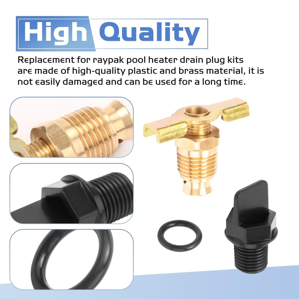 006721F Pool Heater Drain Plug Compatible with Raypak Capron Drain Plug Pool ...