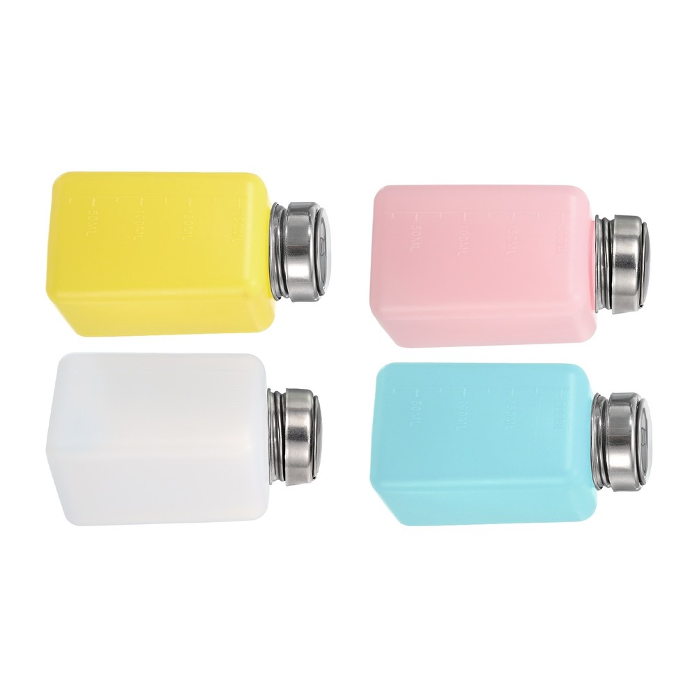 6.8Oz/200ml Alcohol Push Down Pump Dispenser Plastic Bottle Press, 4Pcs