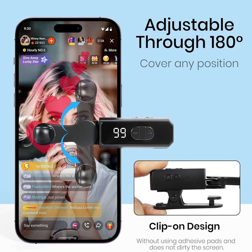 Phone Automatic Clicker 107 Speed Gears 120mAh Rechargeable Spatial Click Tapper