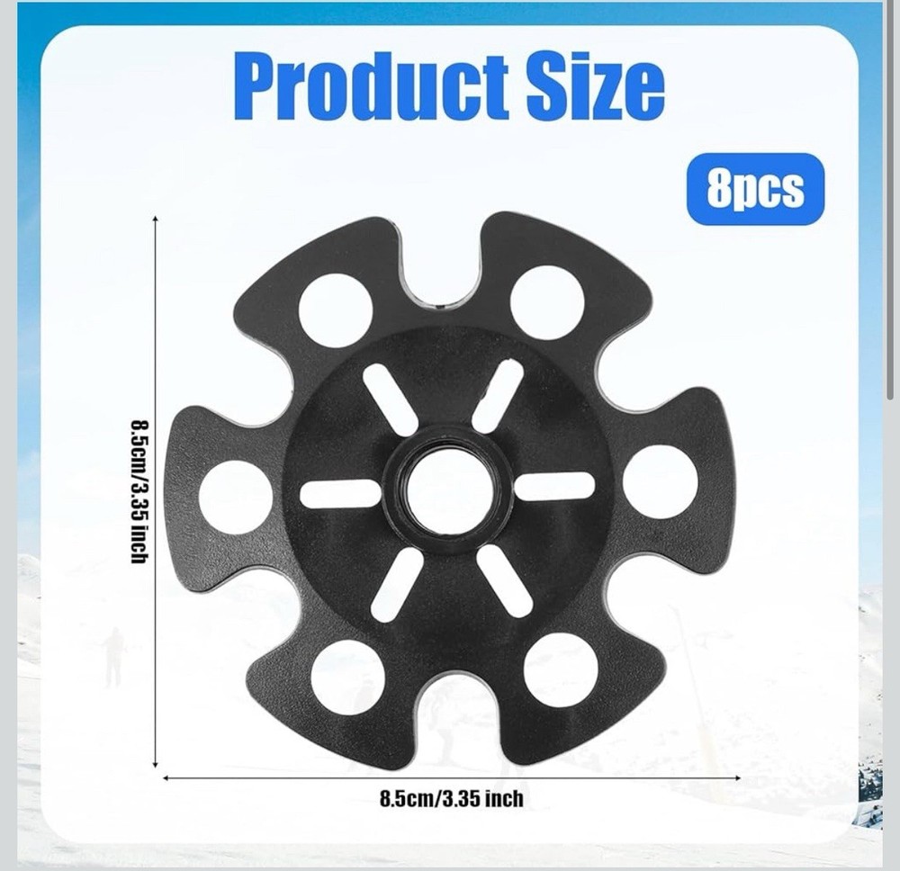 8pcs Ski Pole Baskets Replacement, Snowflake Basket for Trekking Pole, Replac...