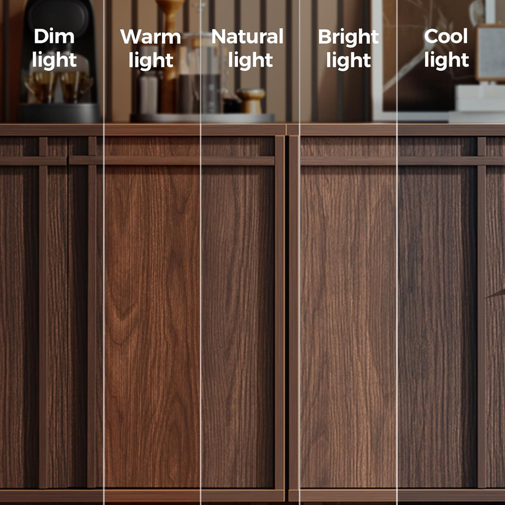 Mid Century Walnut Sideboard Buffet Cabinet with Adjustable Shelves