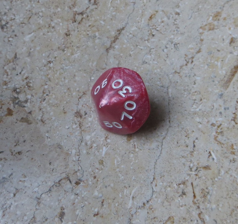 Chessex Marbelized red d% / percentile - OOP dice