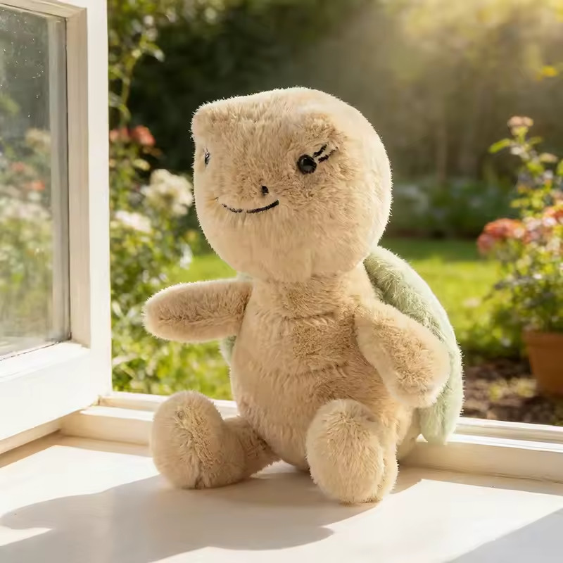 Thimble Turtle Soft Toy from Spring Collection in Bright Green