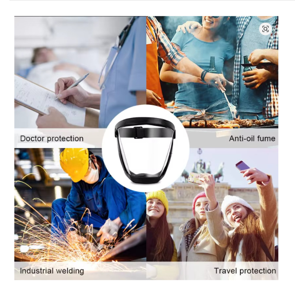 Transparent Face Shield Full Face Anti-Fog Protector for Work & Kitchen