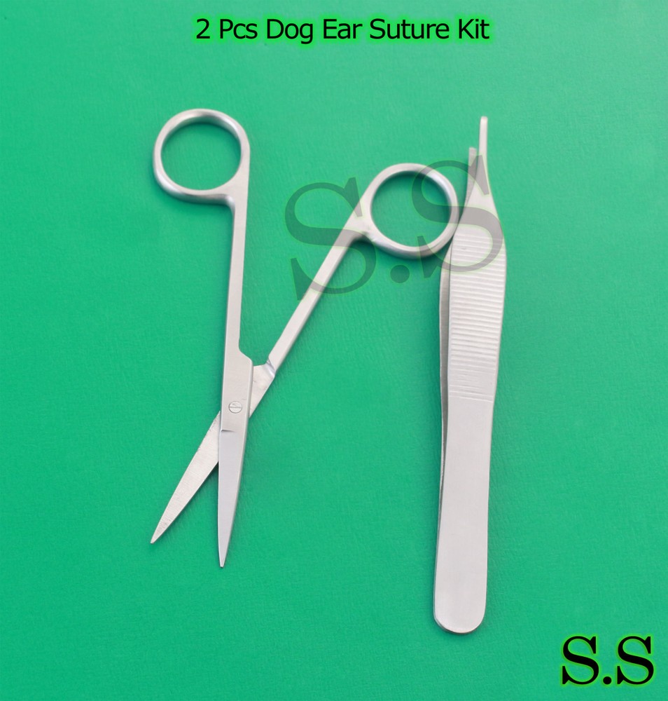 2 Pcs Dog Ear Suture Kit Surgical Veterinary Instruments