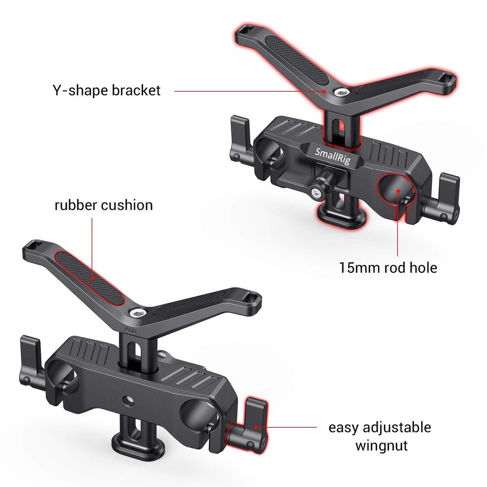 15mm Long Lens Support Bracket Height Adjustable for DSLR Camera Rig 1087