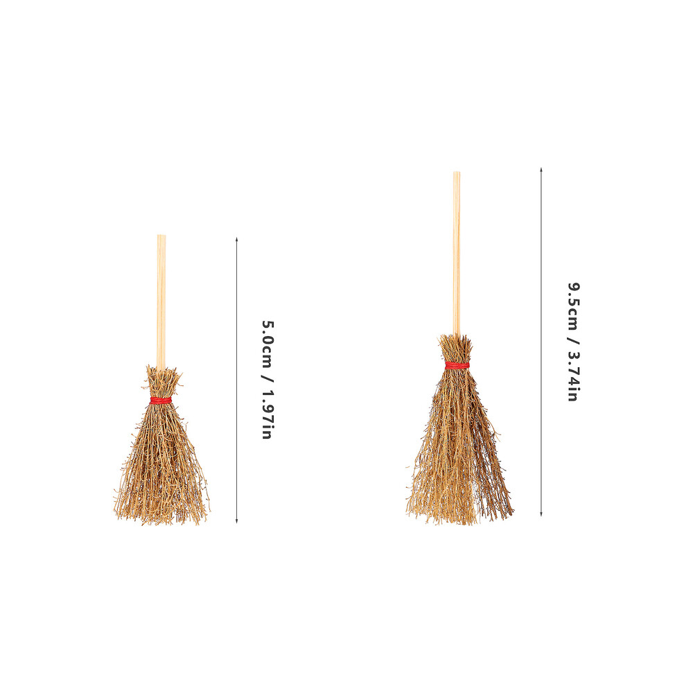 10PCS Miniature Brooms Tiny Brooms Decorative Broomsticks Props Models