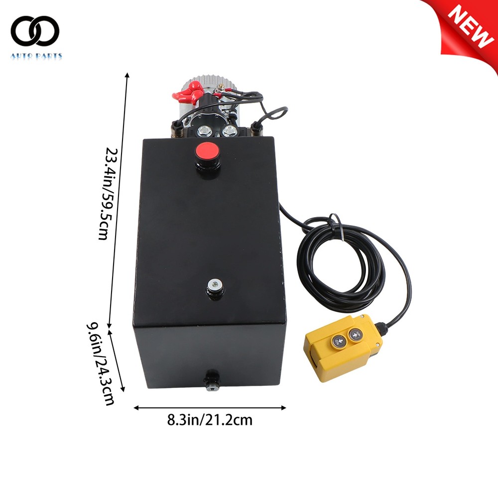 15 Quart Double Acting Hydraulic Pump Dump Trailer Power Unit DC 12V Unit Pack