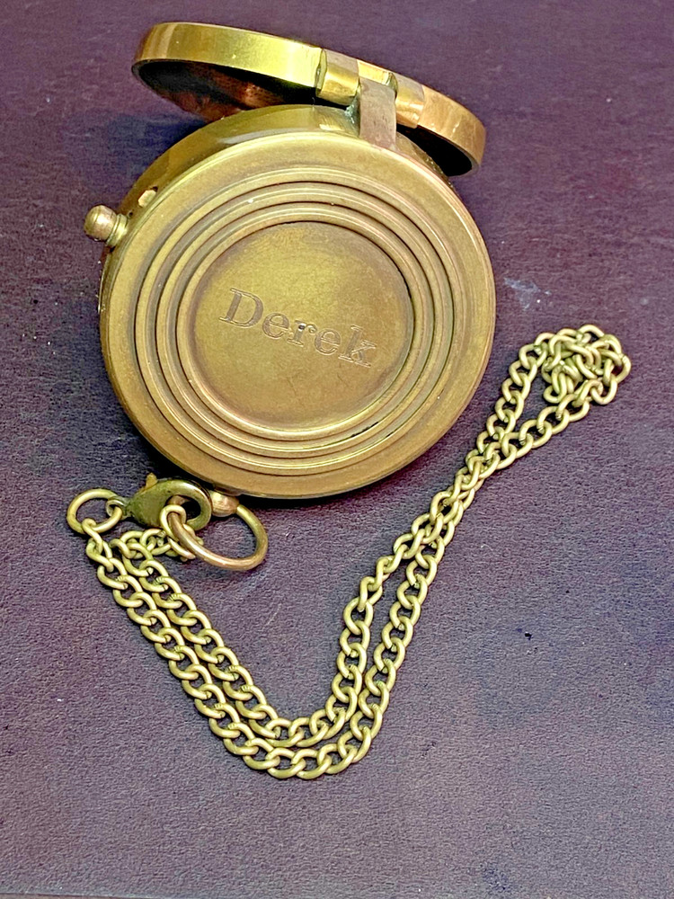 Vintage Brass Compass With Leather Case