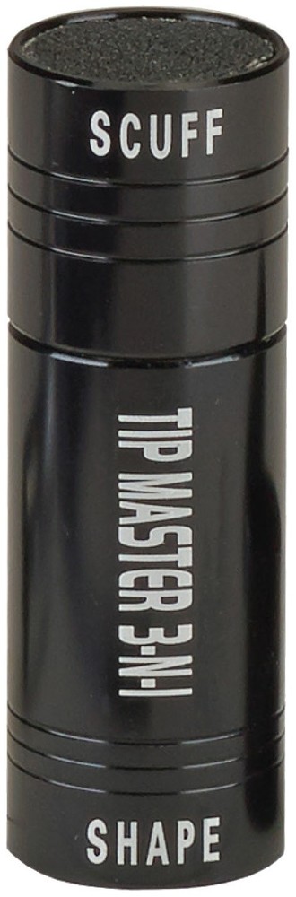 Cue/Case TIP MASTER 3-in-1 Tool - Pool Billiards Shaper/Scuffer/Tapper - Black