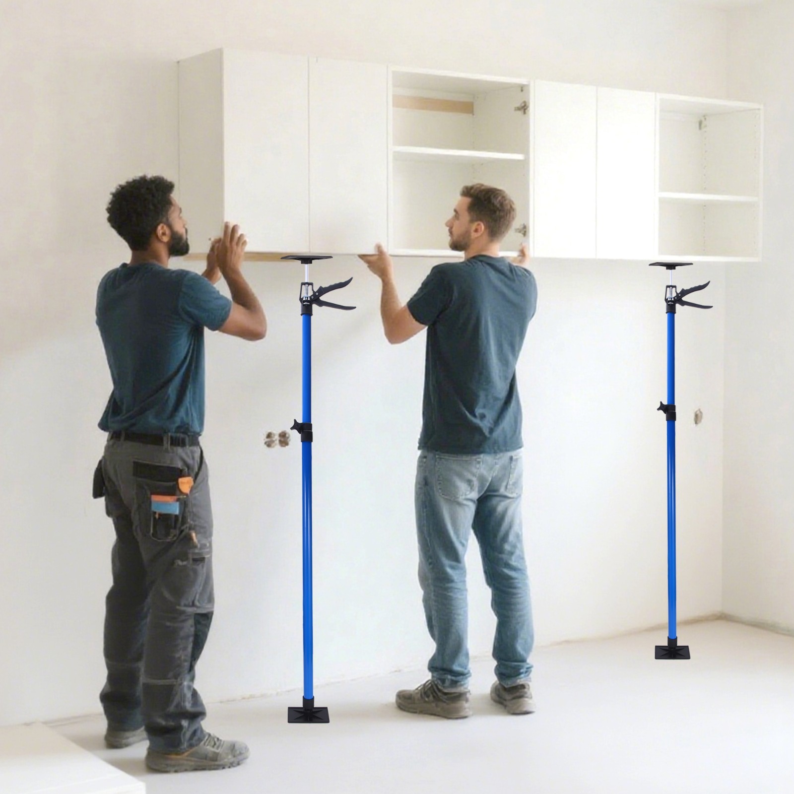 4pcs Adjustable Support Pole Cabinet Jack for Installing Cabinet Support Rod+Bag