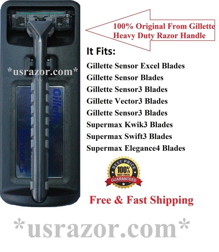 *Gillette Sensor3 Razor Metal Handle 2 Cartridges Fit Sensor 3 Excel Shaver