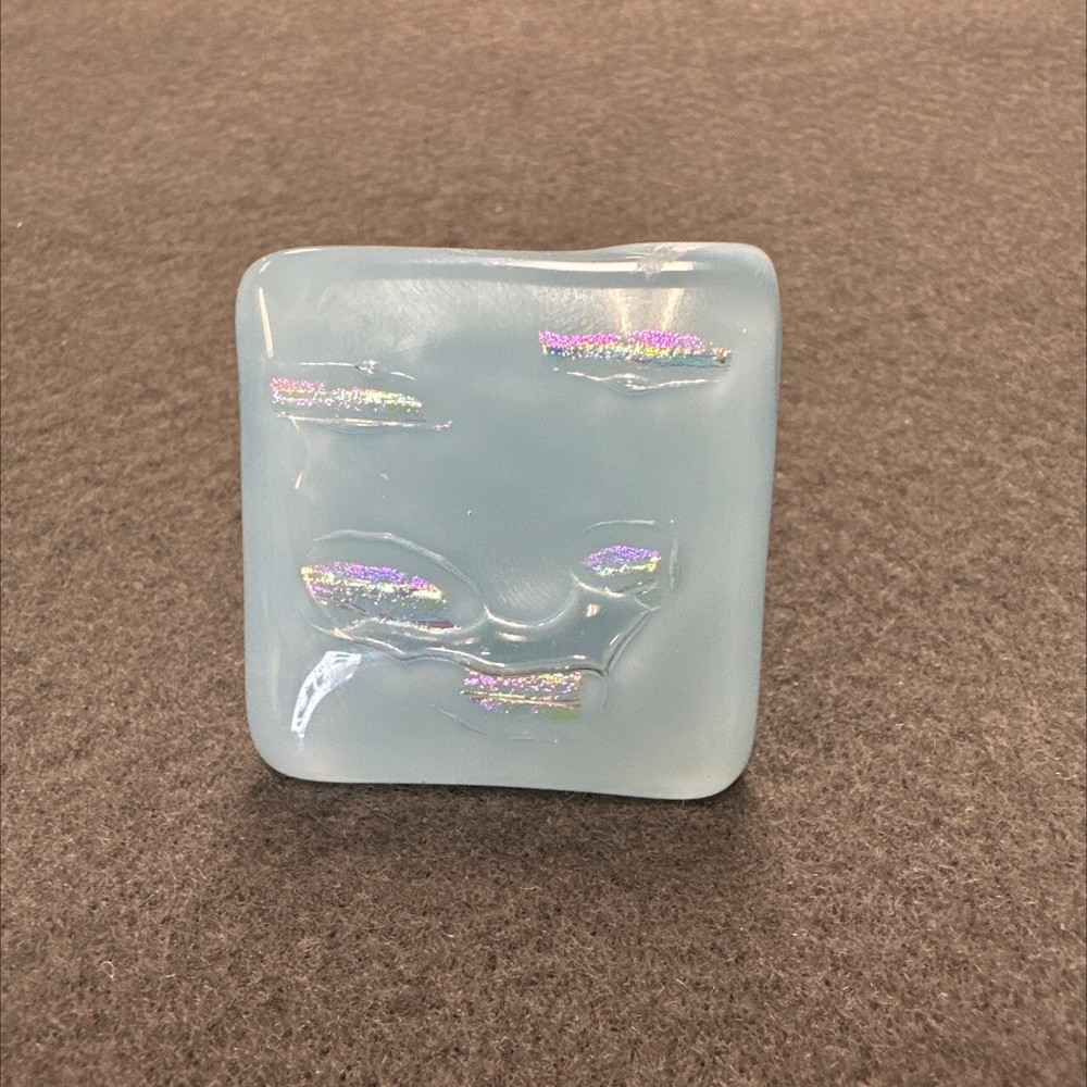 (5 Pack) 1-1/2 inch Square Knob Dichro Powder Blue