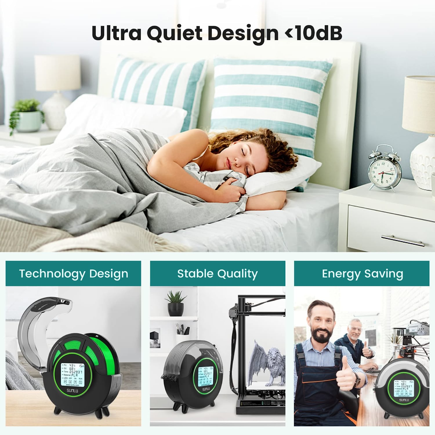 Sunlu S1/Upgraded S2 FilaDryer 3D Printer Filament Dryer 1.75mm Storage Box