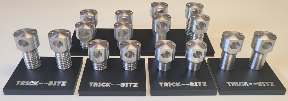 Custom Universal 2" High plain handle bar risers to suit 1 inch (25mm BARS)