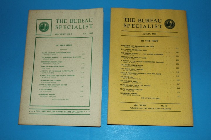 The Bureau Specialist Journal 1963 Full year BlueLakeStamps Timeless info