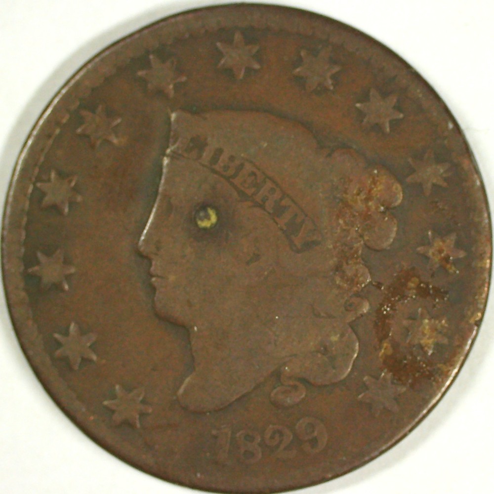 1829 Large Cent - Good coin with a pock mark