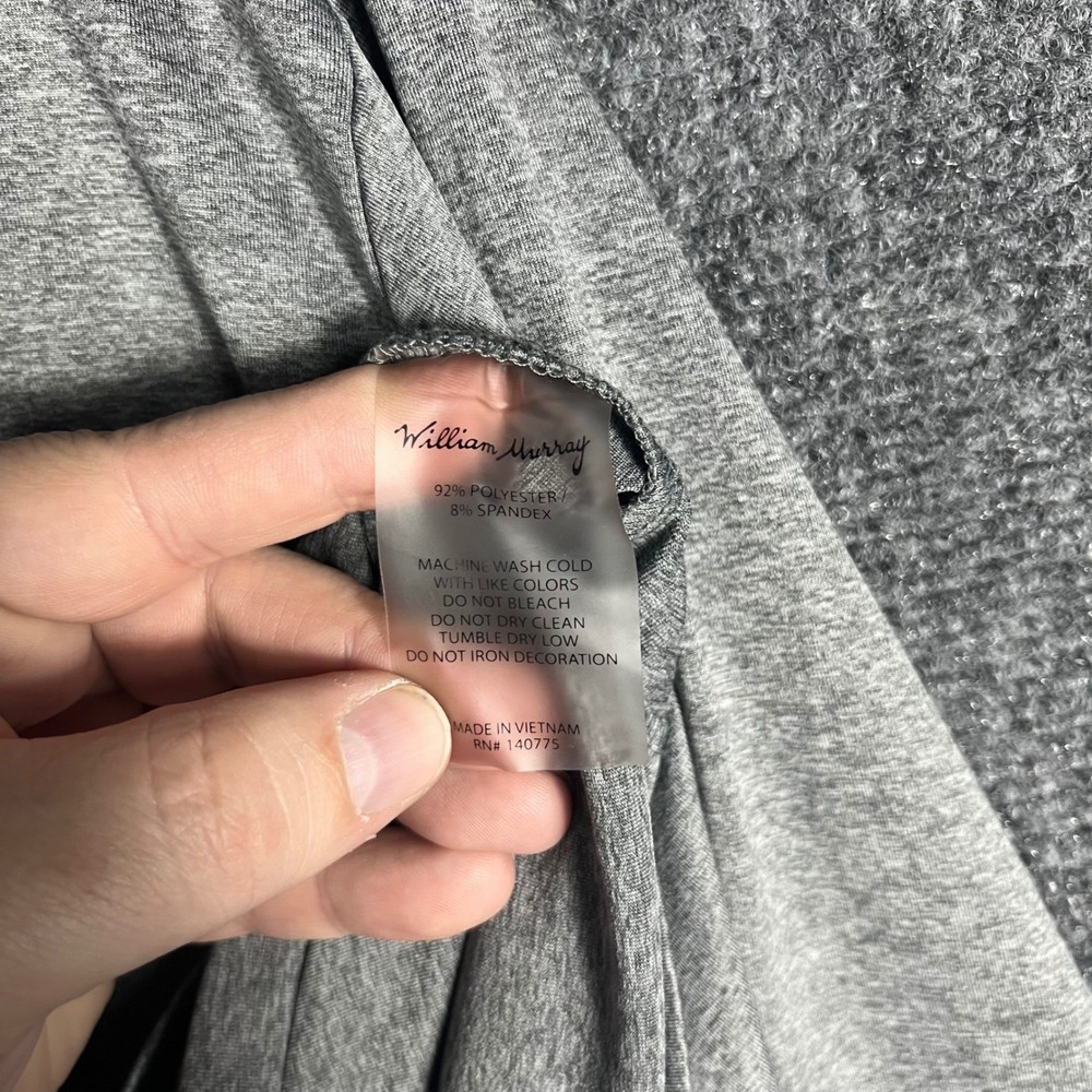 William Murray Quarter Zip Pullover Mens XL Grey Heathered Golf Performance Top