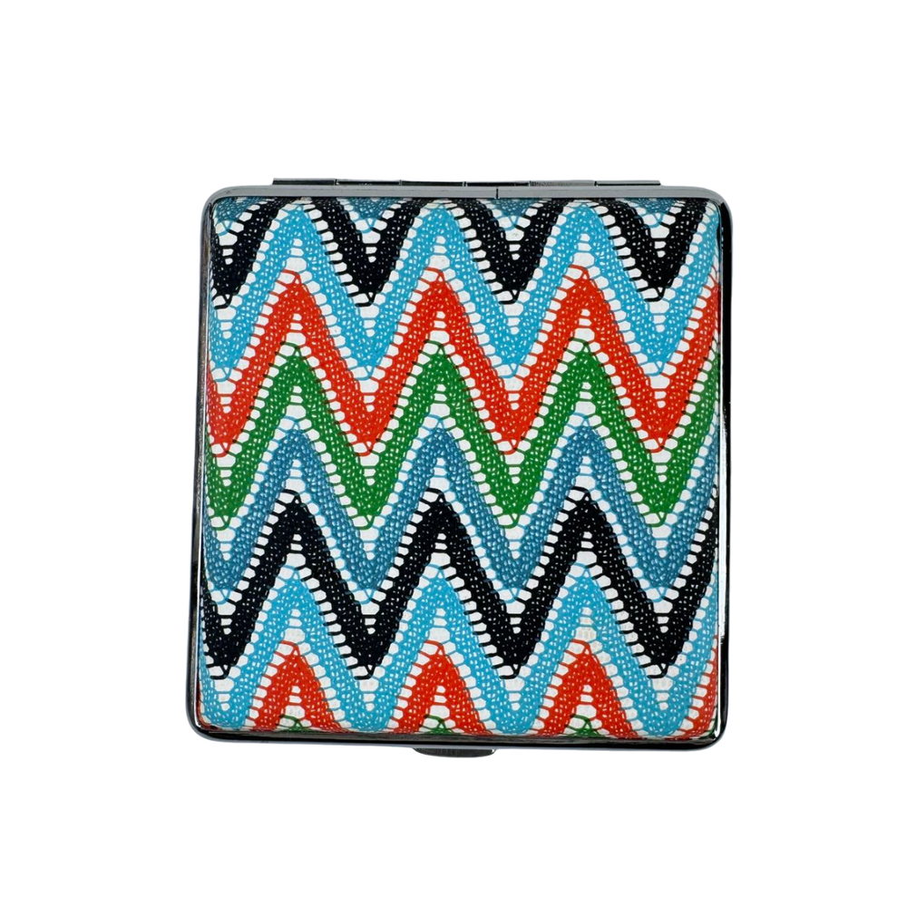 4 Pack King Size Waves Leather Printed Cigarette Case Double Sided