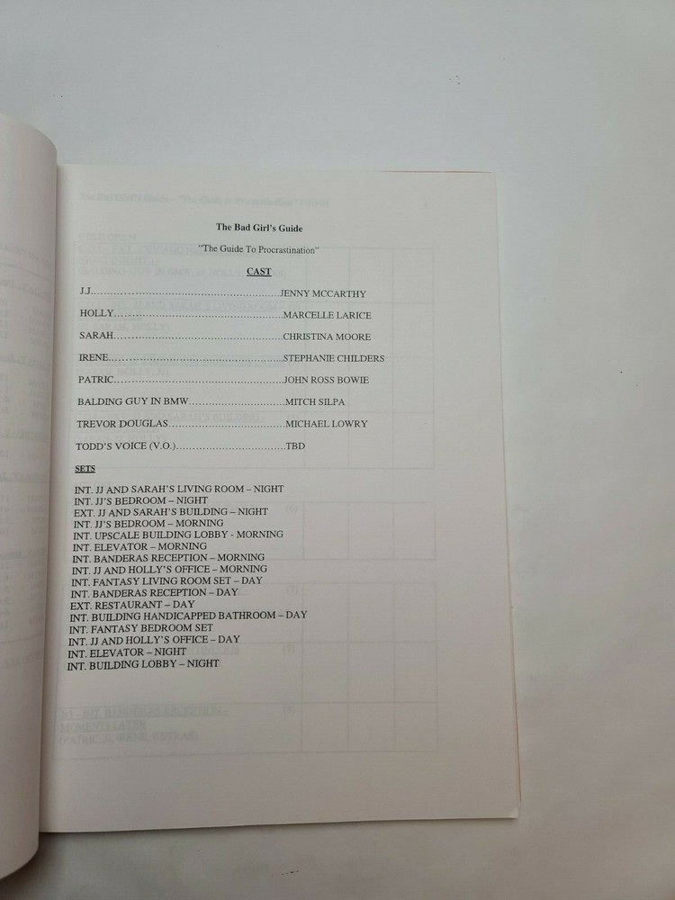 THE BAD GIRL'S GUIDE / Robin Schiff PILOT Script "The Guide to Procrastination"