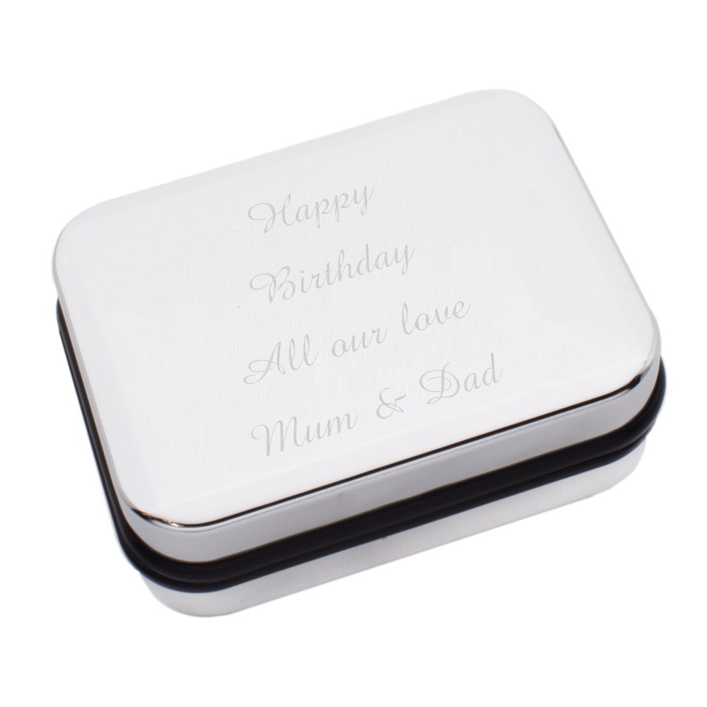 Welsh Sheep Pewter Cufflinks in Personalised Chrome Effect Cufflink Box