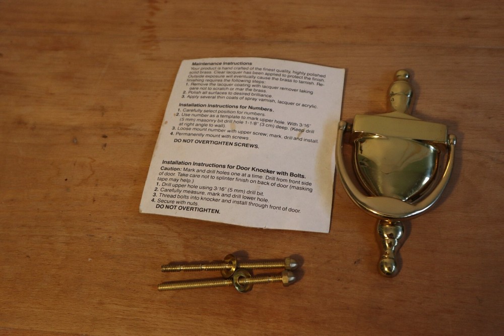 Vtg BRASS DOOR KNOCKER
