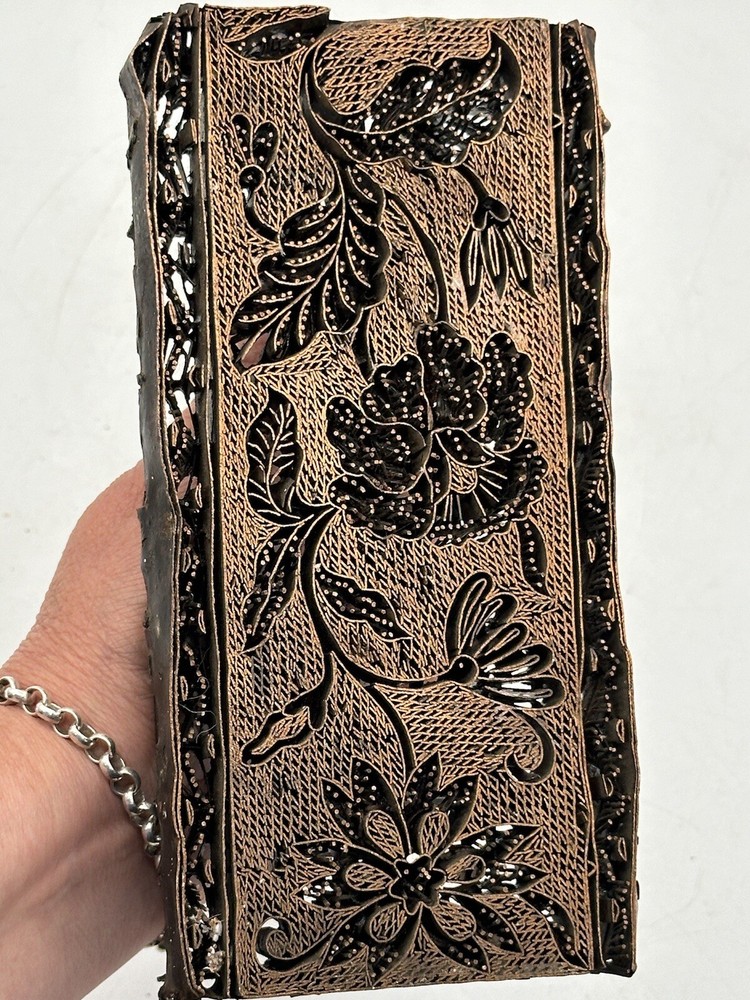 Traditional Handmade Copper Tjap Full Panel Floral Design