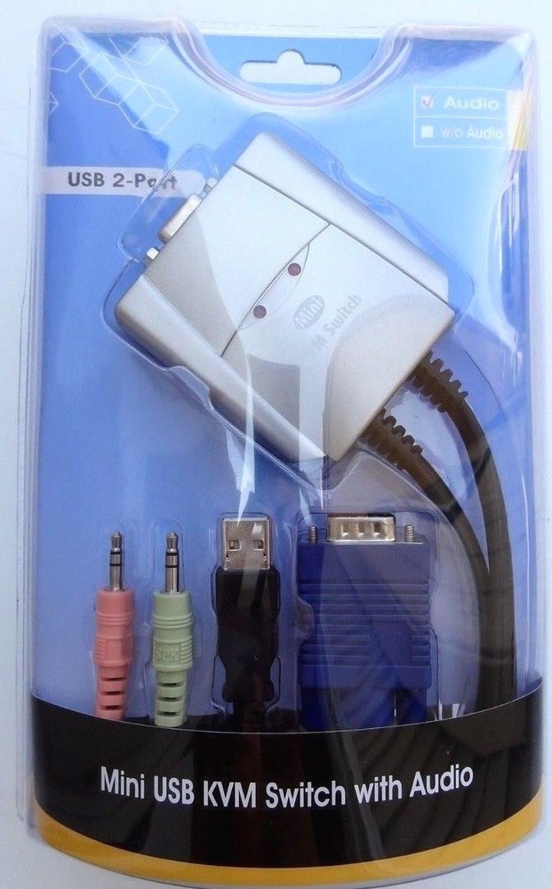 Mini USB 2-Port KVM Switch with Audio 0606KC-0014