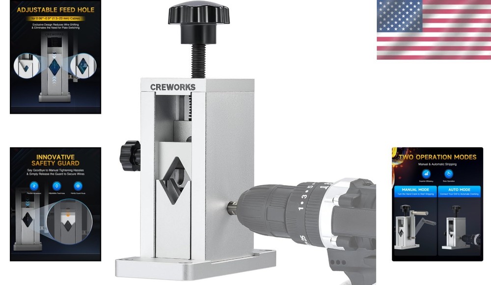 Drill Powered Wire Stripper with Ergonomic Design for Efficient Cable Stripping