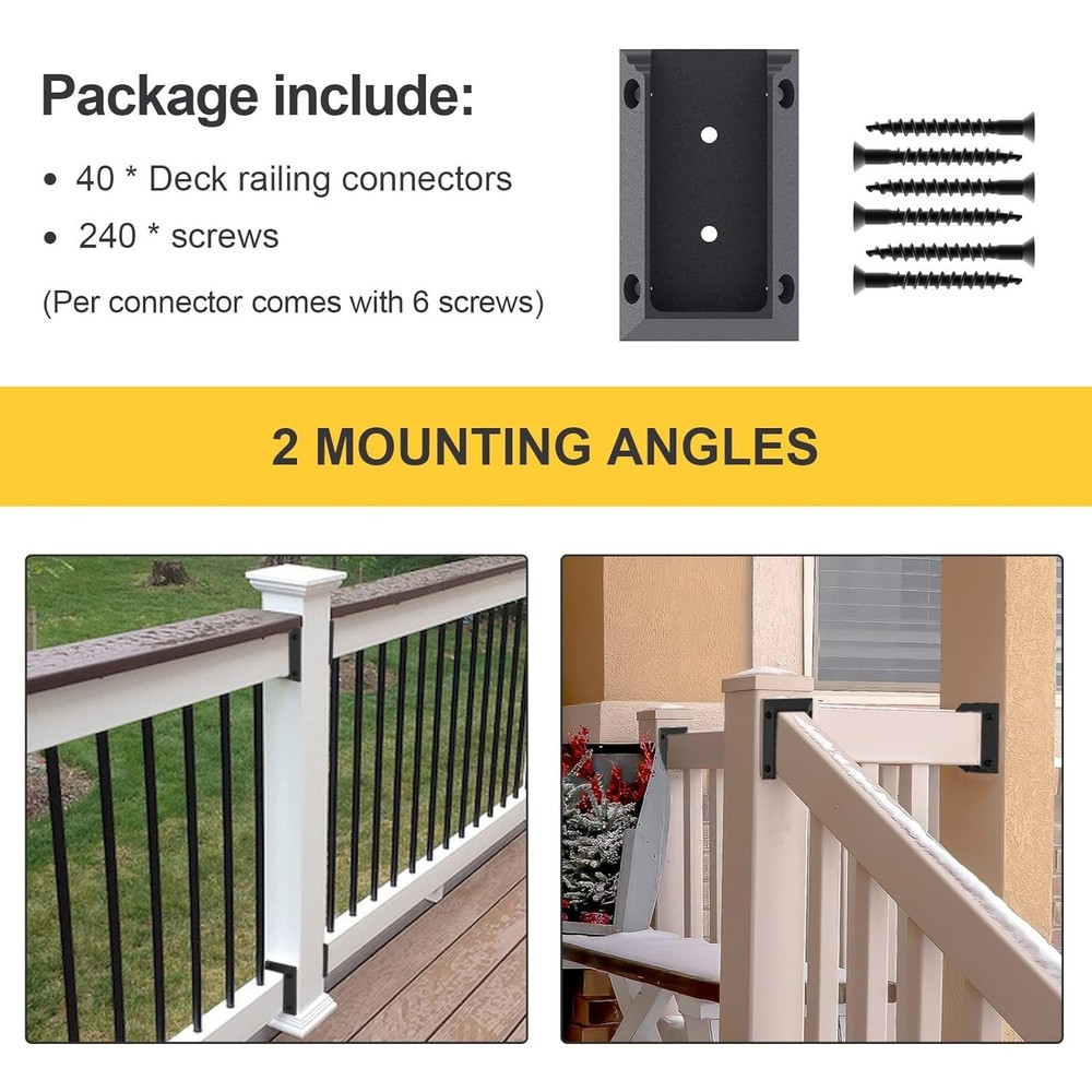 Deck Railing Bracket Connectors 2x4 Wood Lumber Post Brackets 40 PCS Sturdy