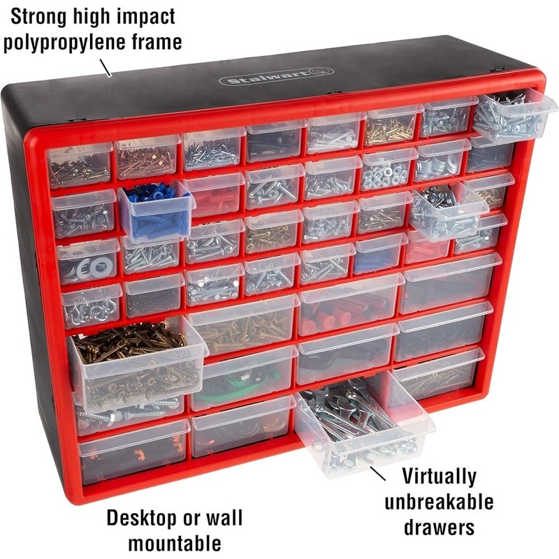 Multi-Purpose Storage Organizer W/ Clear Plastic Drawers Home Office Workshop US