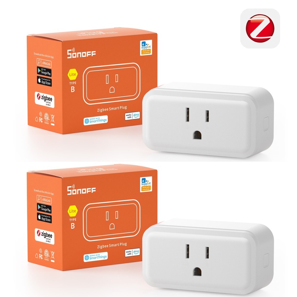 SONOFF S40 Lite Zigbee Plug 15A Smart Outlet Works with Alexa,Google Home 2 Pack