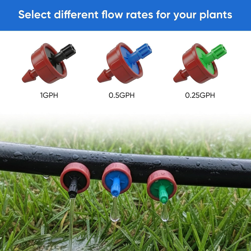 0.5 GPH Pressure Compensating Drippers for Garden System: Self-Cleaning Constant