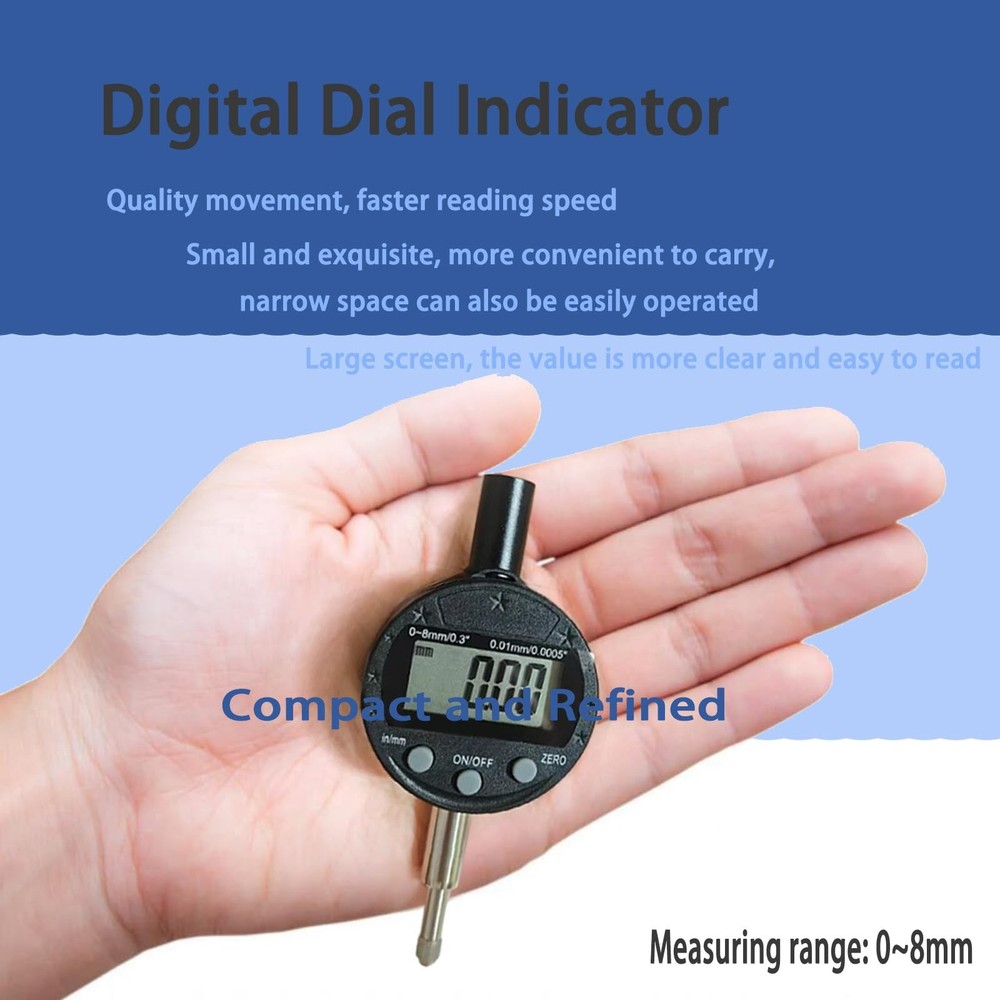 RPTCOTU Electronic Digital Dial Indicator Digital Probe Indicator Dial Test G...