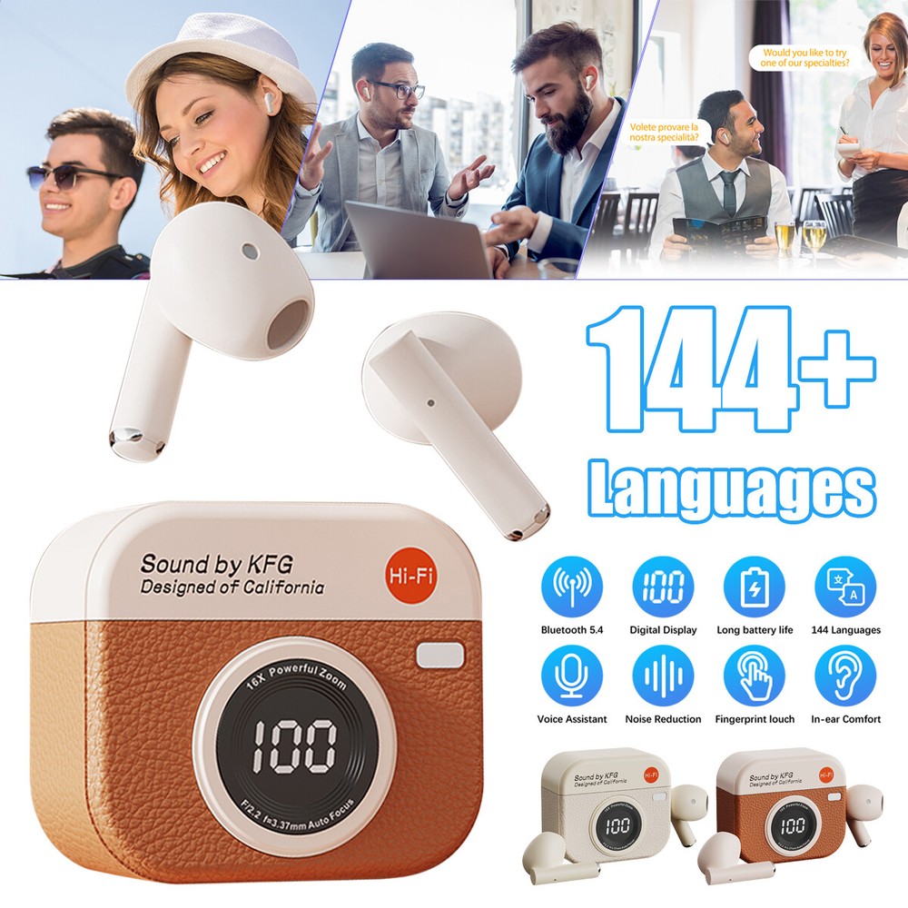 Bluetooth Translator Earbuds 145+ Language Two-Way Real Time Smart Translation