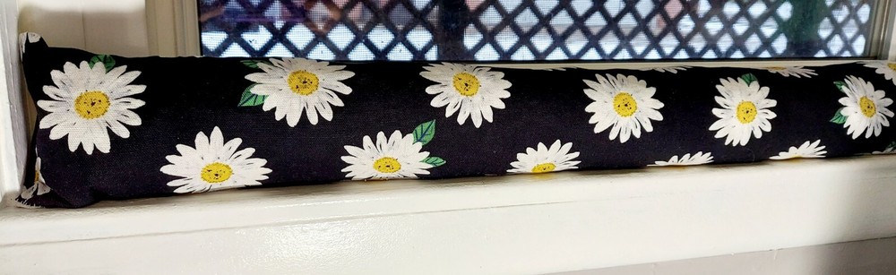 Door Draft Stopper, Cedar Filled, Insect Repellent, Window Draft Stopper, Daisy