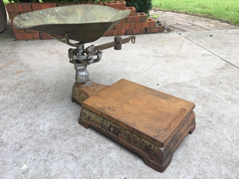 Antique Continental Cast Iron Counter Scale Vintage Hardware General Store