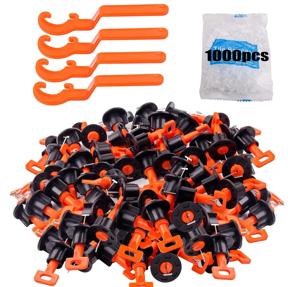 Tile Leveling System Kit with 200pcs Tile Leveler & 4 Special Wrenches & 1000...