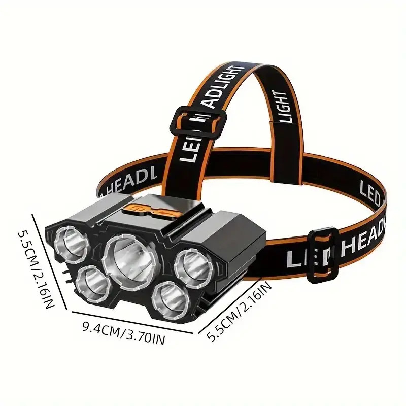 1-4x LED Headlamp Rechargeable Headlight Zoomable Head Torch Lamp Flashlights