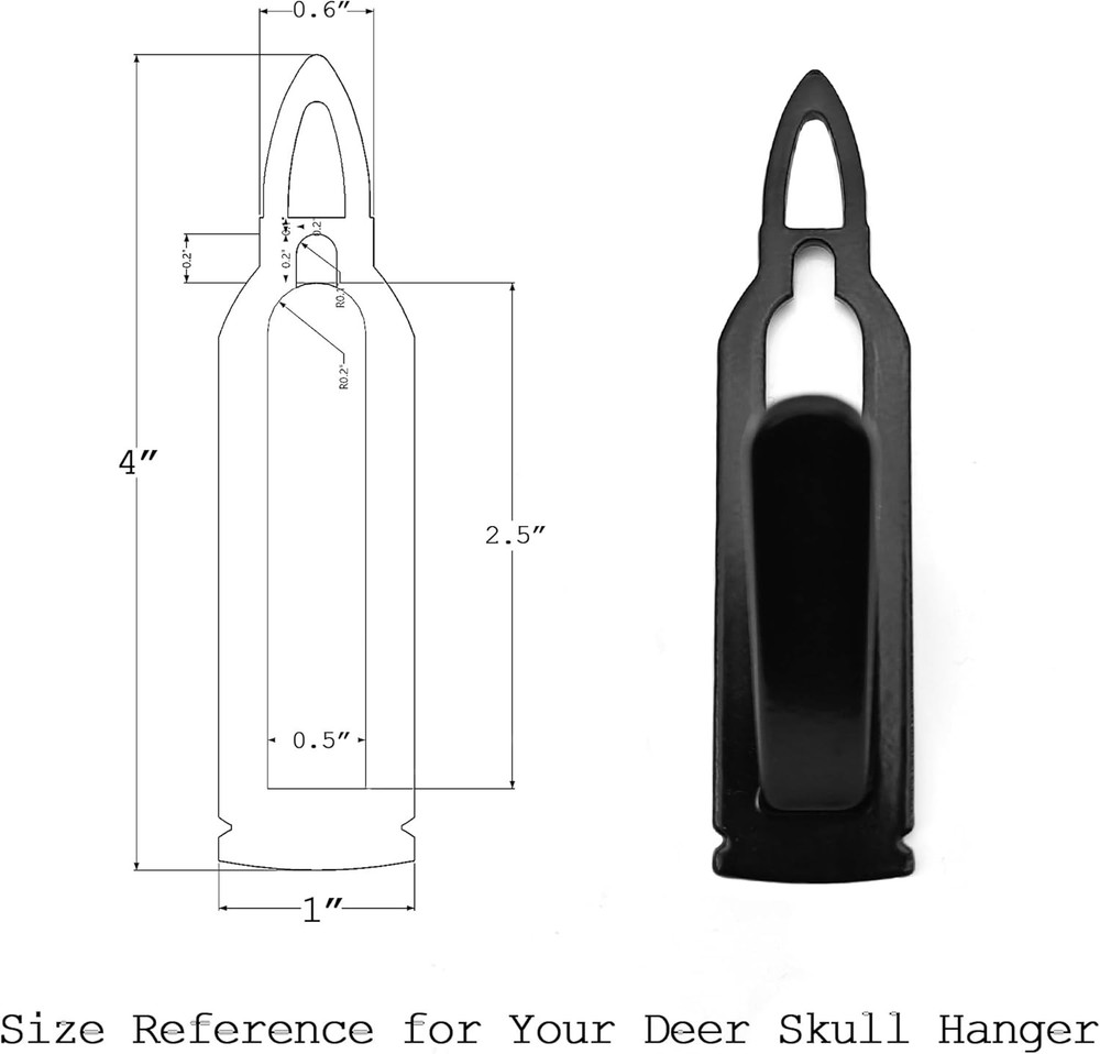 European Deer Skull Mount Hanger Wall Hook with Easy Install Kit