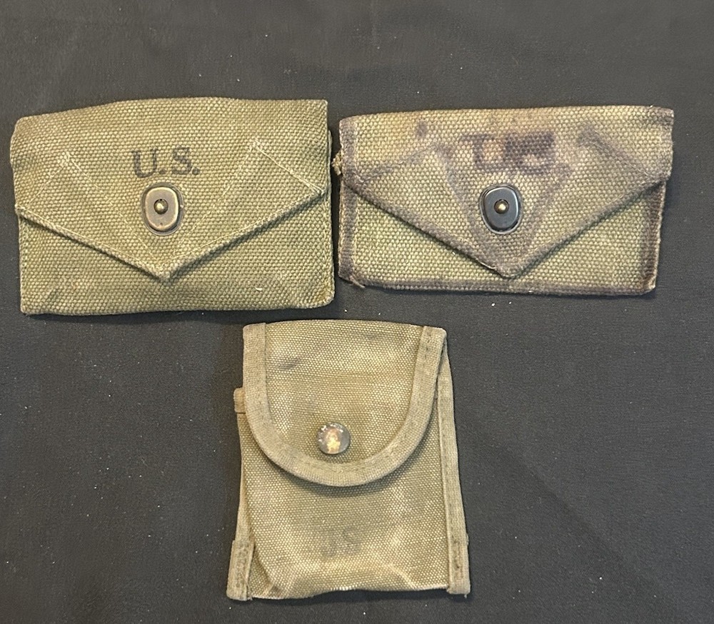 ORIGINAL WWII US ARMY INFANTRY FIRST AID CARLISLE BANDAGE CARRY BELT POUCH