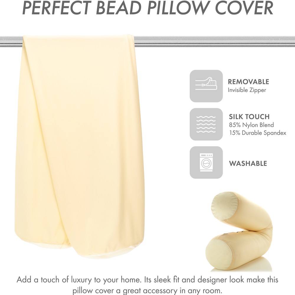 Off White Cream, COVER Only Microbead Body Pillow