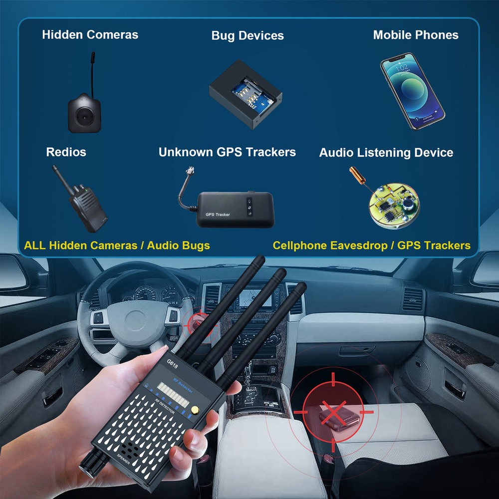 G618 RF Detector Bug WiFi Camera Finder GPS Wireless Scanner New
