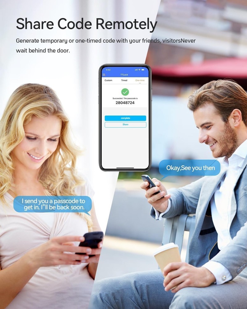 Fingerprint Smart Door Lock with Handle & Keypad Remote Access Bluetooth APP