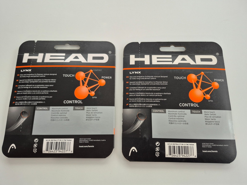 2 sets Head Lynx 17 Yellow Tennis String