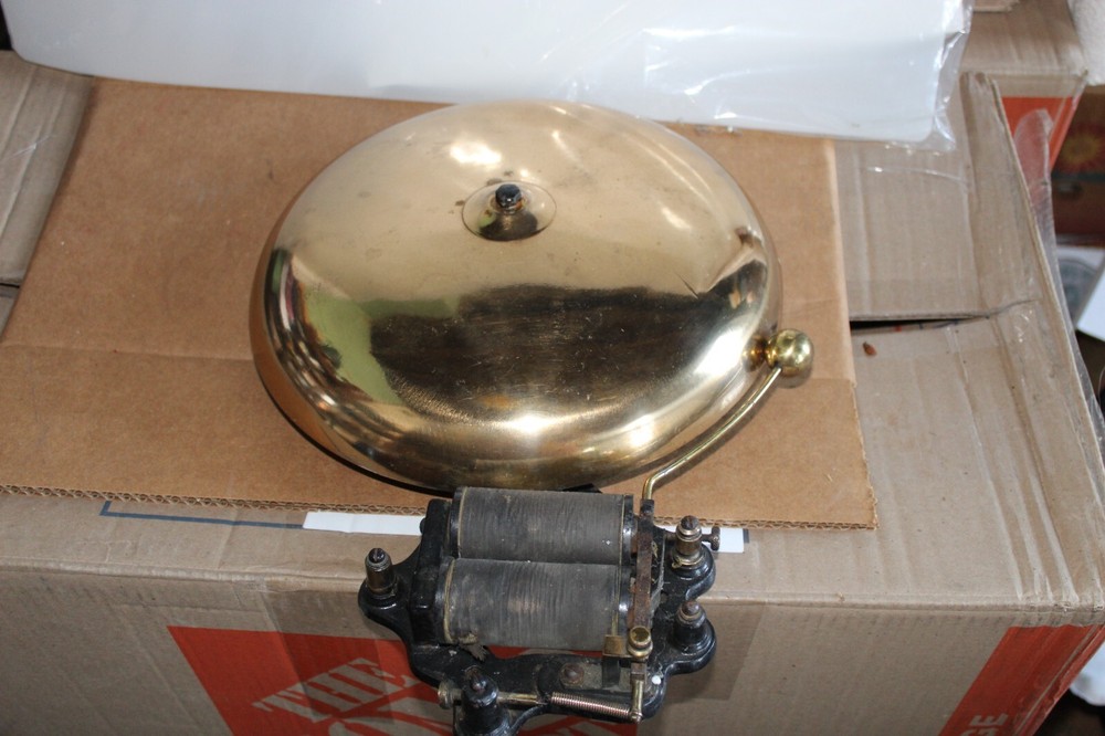 Large 12 inch Vintage Brass Fire Alarm Bell