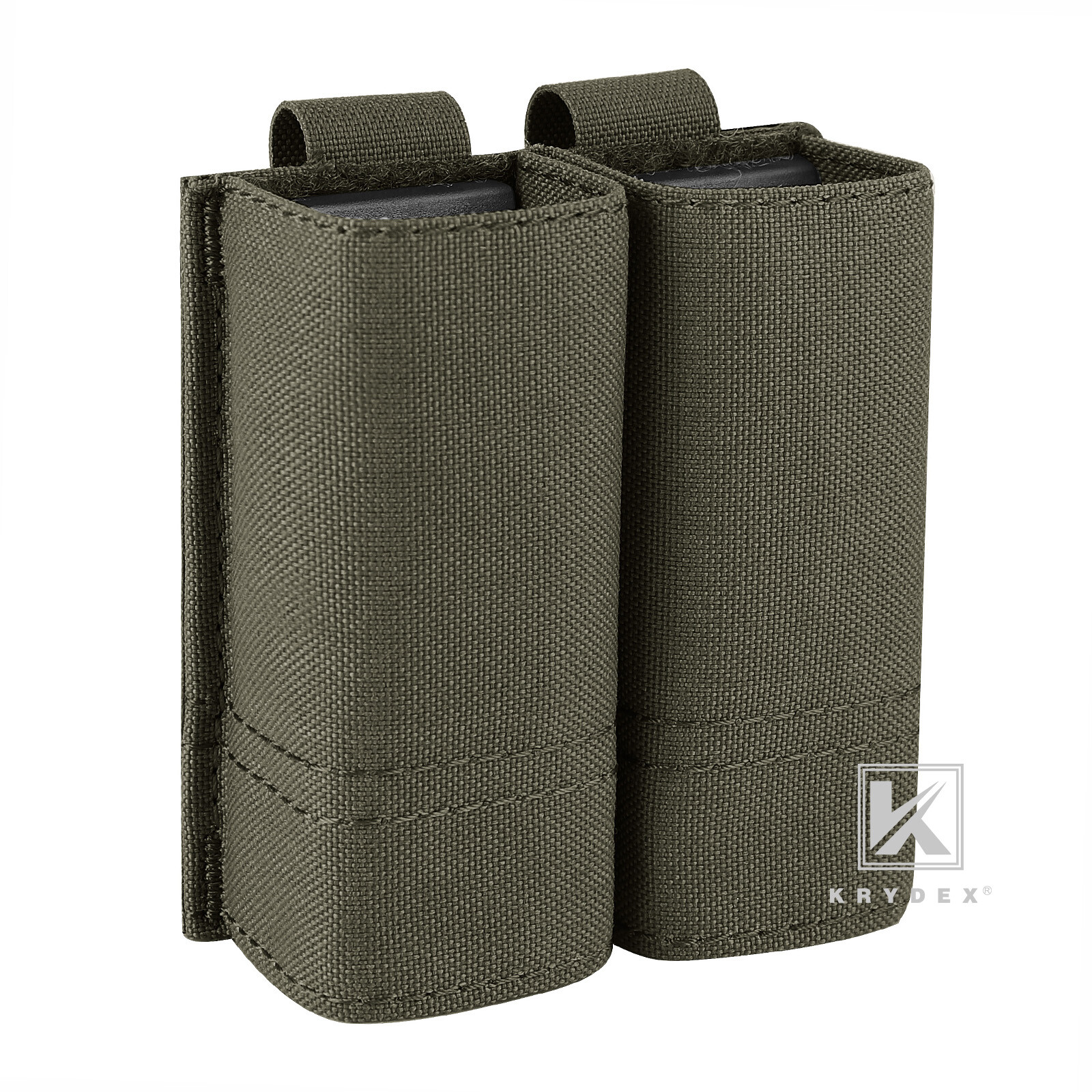 KRYDEX Tactical 9mm Pistol Magazine Pouch Mag Holder Duty Belt / MOLLE Mounted
