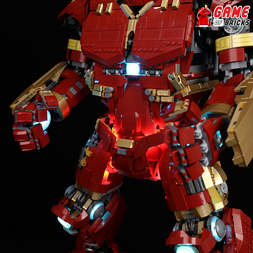 LED Light Kit for Hulkbuster - Compatible with LEGO® 76210 Set (Remote Version)