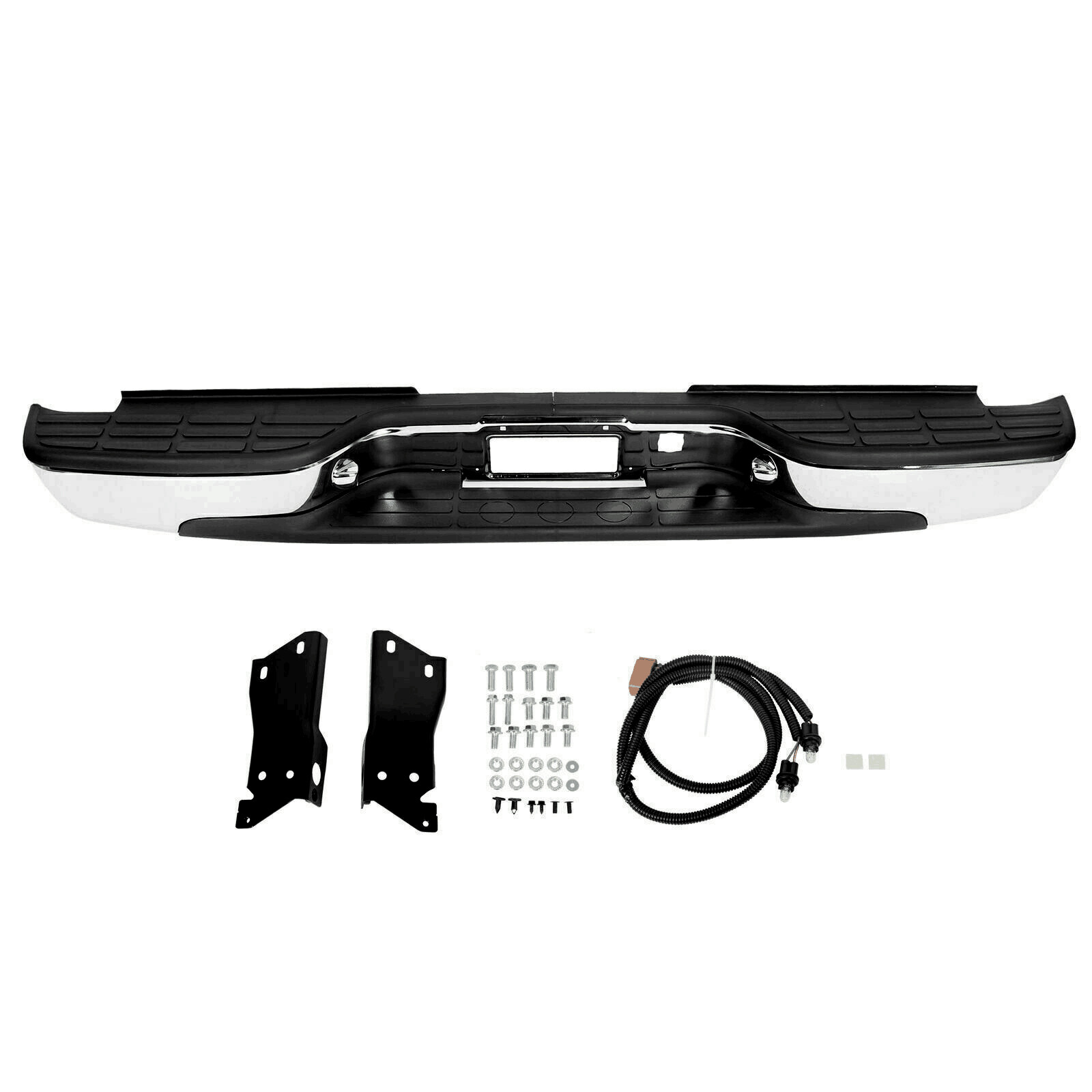 NEW Chrome Complete Rear Bumper for 1999-2007 Chevy Silverado Sierra 2500HD 3500