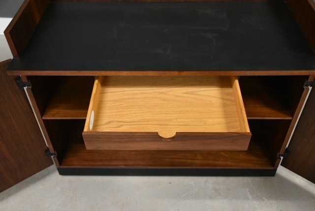 Refinished Walnut Bar by Milo Baughman for Directional